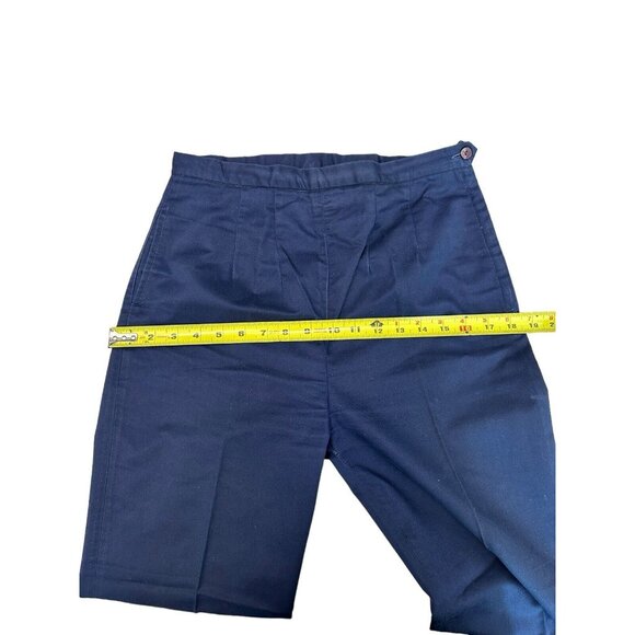 Vintage Permanent Press High Waisted Side Zip Ladies Navy Blue, Side Pocket - Picture 10 of 15